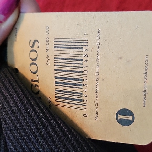 IGLOOS UNISEX ONE SIZE Black Ribbed warm HAT NWT - Picture 6 of 6